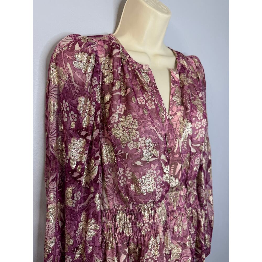 Anthropologie Somerset Floral Chiffon Blouse Floral Women's M New Romantic - Picture 4 of 15